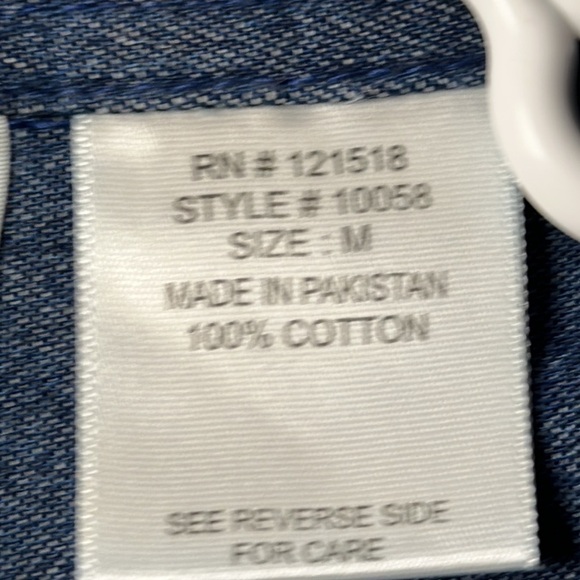 National Embroidered Denim Shirt, Size M, Fall Leaves pattern, 100% cotton - Picture 8 of 8